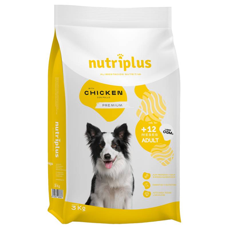 3 kg / 15 kg Nutriplus zum Sonderpreis! - Adult mit Huhn 3 kg von Nutriplus