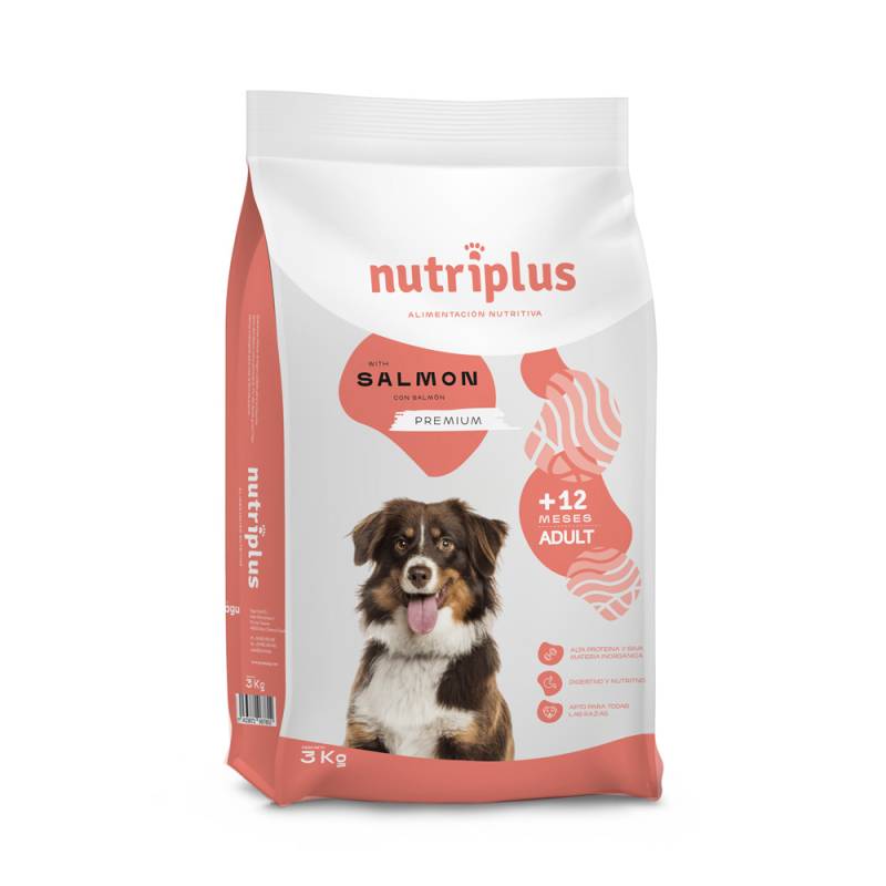 3 kg / 15 kg Nutriplus zum Sonderpreis! - Adult mit Lachs 3 kg von Nutriplus