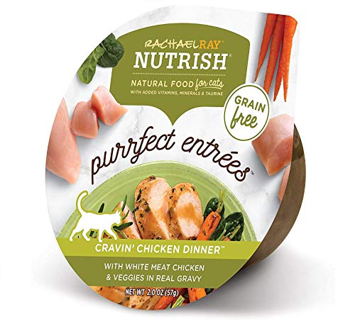 Rachael Ray Nutrish Purrfect Entrees Getreidefreies natürliches Nassfutter für Katzen, 24 2 oz. Tubs, Cravin' Chicken Dinner von Nutrish