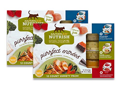 Rachael Ray Nutrish Purrfect Entrees Getreidefreies natürliches Nassfutter für Katzen, 24 2 oz. Tubs, Variety Pack von Nutrish