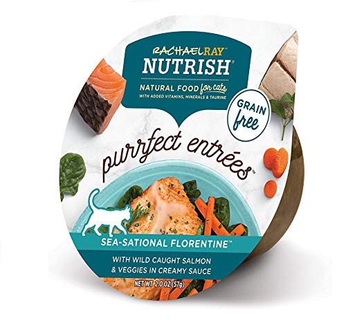 Rachael Ray Nutrish Purrfect Entrees Getreidefreies natürliches Nassfutter für Katzen, 24 2 oz. Tubs, Wild Caught Salmon von Nutrish