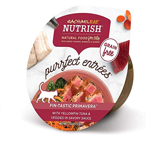 Rachael Ray Nutrish Purrfect Entrees Natürliches Nassfutter für Katzen, Yellowfin Thunfisch & Gemüse, 57 ml Becher (12 Stück), getreidefrei von Nutrish