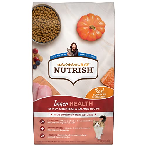 Rachael Ray Nutrish Trockenfutter für drinnen, 3 lbs, Inner Health - Turkey with Chickpeas & Salmon von Nutrish