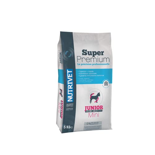 NUTRIVET - Super Premium - Junior Mini - Kroketten ohne Weizen - Sehr Kleiner Welpe - Reich an tierischen Proteinen - 5 kg von Nutrivet