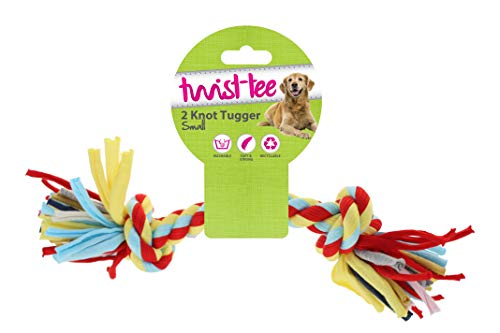 Nuts For Knots Twist-Tee Hundespielzeug mit 2 Knoten, Baumwolle, Größe L von Happypet