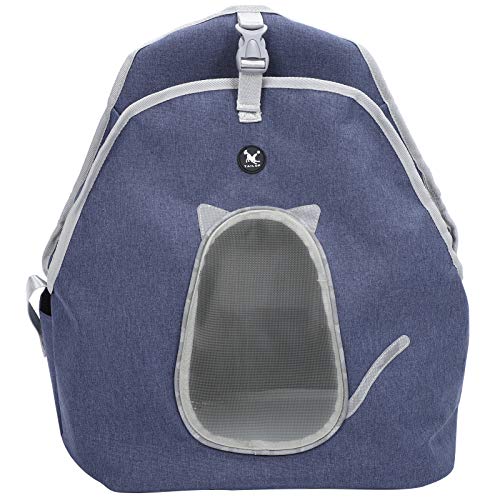 Hundeträger, Haustierträger, Rucksack, Verstellbarer Riemen, atmungsaktiver Nylon-Mesh-Hunderucksack für Hund, Katze (Denim Blue) von Nuvollo