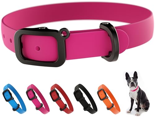 NUVUQ Strapazierfähiges Hundehalsband, bequemes, weiches und leichtes Halsband für aktive Hunde und Welpen (klein, himbeerrosa) von Nuvuq