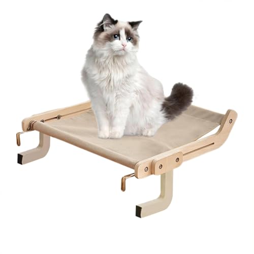 Katzen-Fenstersitz – Window Lounger, Seat Lounger | Verstellbare Kätzchenliege, Katzenwandsitz, Kätzchenruheplattform, Katzensitzliege Für Fensterbank, Nachttisch, Schublade Und Schrank von Nuyhadds