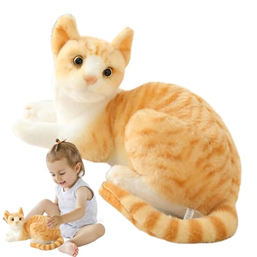 Nuyhadds Katzenplüschtier,Plüschkatzenspielzeug | Gefülltes Kissen Plüschkatze Tierspielzeug | Hautfreundliches Katzen-Plüschtier für Kleinkinder, Mädchen und Kinder von Nuyhadds