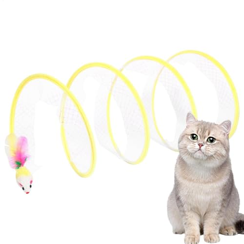 Nuyhadds Katzentunnel für Innenkatzen, Pet Cat -Tunnel -Röhrchenspielzeug, Faltbarer Kätzchen -Tunnel in S -Form, Fun Teaser Interactive Feather Toy für Katzen und Kätzchen Haustier von Nuyhadds