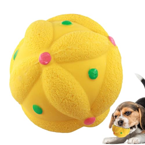 Nuyhadds Quietschender Hundeball, quietschende Spielzeugbälle für Hunde, PET-Latex-Ball zum Kauen | Design Zahnreinigungsportale für Zuhause, Tierhandlungen und Brutplätze von Nuyhadds