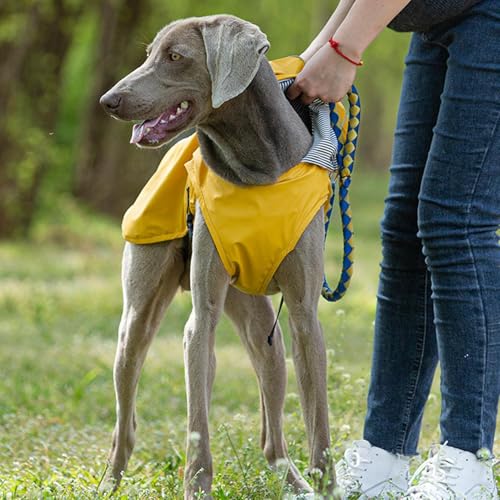 Nuyhadds Welpen Regenmantel, Hunde Regenjacke Kapuze, Slicker Poncho mit Kapuze mit reflektierenden Streifen, Haustier Regenmantelmantel, wasserfeste Kleidung, verstellbare Schnallen für mittlere und von Nuyhadds