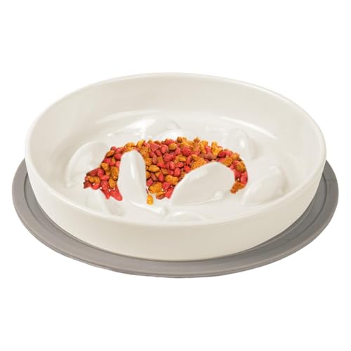 Pet Slow Feeder – Slow Feed Dish, Interaktiver Pet Feeder | Katzenfutternapf Für Langsames Füttern, Keramik-Tierfutternapf Für Langsames Füttern, Haustier-Blähungsstopp-Hundenapf, Haustier-Katzenfutte von Nuyhadds