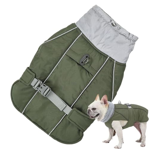 Rollkragenpullover Und Reflektierende Jacke, Hunde-Winterjacke Mit Geschirr, Wasserdichter Camber, Reflektierende Hundejacke Mit Geschirr Für Mittelgroße Und Große Hunde | Wintermäntel Für Kleine, Mit von Nuyhadds