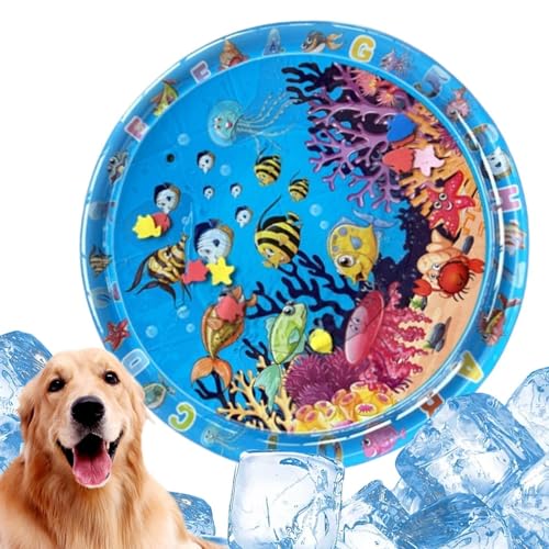 Sensorisches Aqua-Pad – Bauch-Zeitmatte, Sensorisches Spielpad Für Katzen | Aufblasbare Aquamatte „Hunde“, Verstärktes PVC-Wassersensorpad, Aufblasbare Bauchzeit-Aquamatte, Wassersensorpad Für Die Ent von Nuyhadds