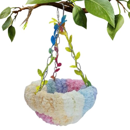 Vogel Hängematte - Plüsch Vogelbett, Multifunktionaler LoveBird Snuggle Pad | Winter Warmes Vogel Nest House, Papageienbett Hängematte Finch Käfig Plüsch Für Macaw Shoteet Cockatiels Cockatoo Lovebird von Nuyhadds