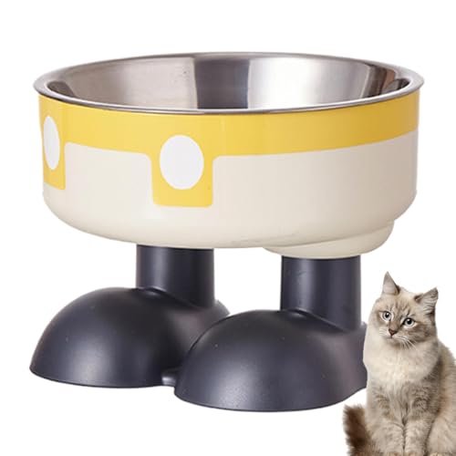 Anti-Slip Cat Bowl, Non-Tip Pet Bowls, Cat Bowls for Food, Indoor Cat Food Bowls, 14x14x10.5 cm, Creative Cat Feeding Bowls for Food and Water, Indoor Cats, Red Green and Yellow von Nuyhgtr