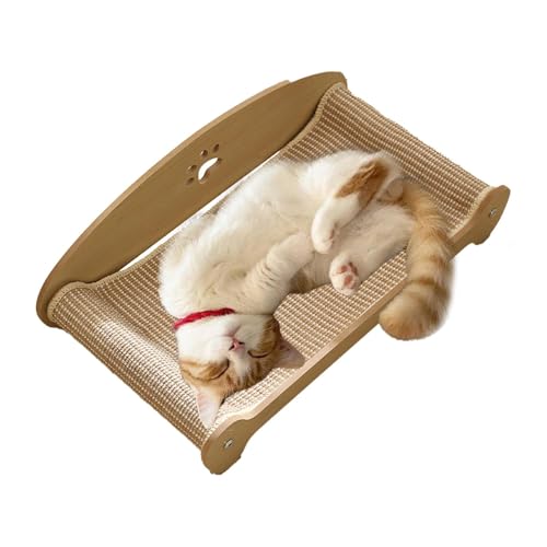 Anti-Slip Scratching Lounge, Natural Sisal Cat Bed, Cat Furniture Protector, Multi-Functional Cat Lounge, 61x33x12 cm, Natural Sisal Cat Scratcher Lounge with Anti-Slip Base for Comfort von Nuyhgtr