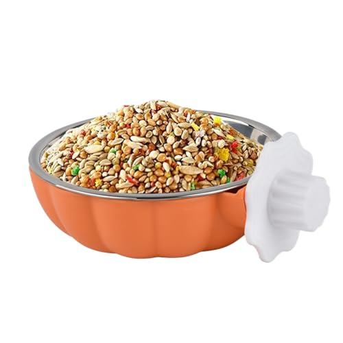 Bird Bowls, Parrot Cage Food Water Bowl, Spill Proof Parakeet Bath, Stainless Steel Dish for Lovebird Feeding, Conure Cockatiel Drinking, Small, Large, Orange Bird Bowls, Parrot Cage Food Water Bowl, Spill Proof Parakeet Bath, Stainless Steel Dish for Lovebird Feeding, Conure Cockatiel Drinking, Small, Large, Orange von Nuyhgtr
