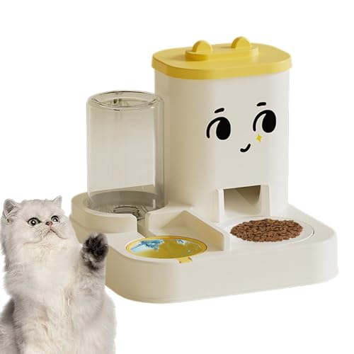 Cat Feeder | 2-In-1 Pet Water Dispenser | Cat Food Dispenser, Indoor Cat Feeder Automatic Pet Feeder and Water Dispenser Cat Food and Water Dispenser Pet Water Dispenser with Feeder von Nuyhgtr