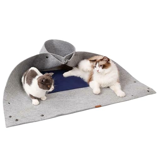 Foldable Cat Bed, Kitten Tunnel Cave, Interactive Cat Toys, Cat Playground Toy, Portable Felt Tunnel Bed for Cats with Interactive Design for Kittens, Medium, and Large Cats von Nuyhgtr