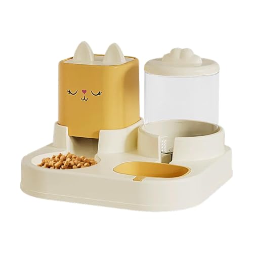 Katzenfutter und Wassernapf Set, Haustier Futterstation für Katzen Kleine Hunde Futter und Wasser Feeder Welpen Kätzchen Automatischer Futterspender Automatisches Haustier Fütterungssystem Futter Und von Nuyhgtr