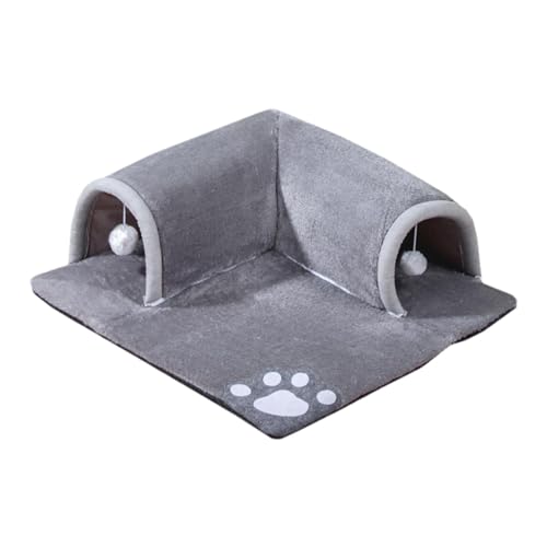 Katzentunnel für Indoor-Katzen | Katzentunnelspiel | Katzentunnel-Betthöhle, warmes Plüsch-Katzentunnelbett, multifunktionaler Kätzchen-Spielplatz, Spielzeug-Versteck für kleine große Katzen, Kätzchen von Nuyhgtr