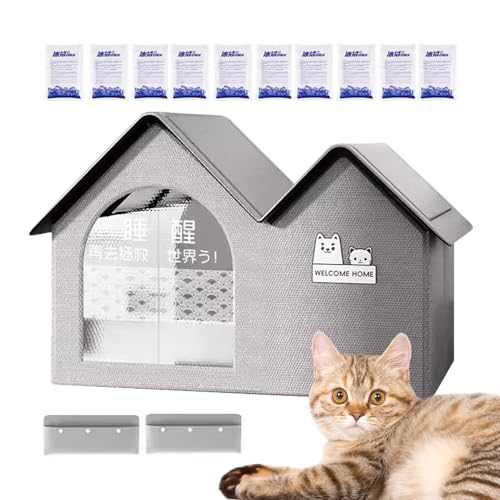 Kühlhaus für Katzen, Haustier Kühlhaus, Kleine Hundehütte Draußen, Katzenkühlunterstand mit Kühlakkus, Indoor Outdoor Haustier Kühlhaus, Katze Kühlunterstand, Ice Pack Pet House von Nuyhgtr