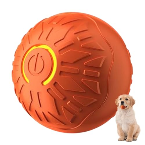 Nuyhgtr Automatic Dog Ball, Pet Toy, Moving Dog Toy, Shaking Dog Ball, Interactive USB Dog Toy Ball with Vibrating Features for Active Pets and Endless Playtime, Orange and Blue von Nuyhgtr