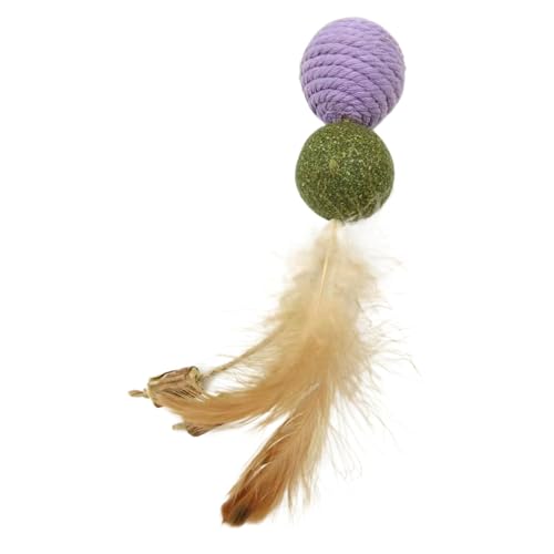 Nuyhgtr Cat Feather Toy, Indoor Exercise Plaything, Interactive Kitten Chew Ball, Engaging Stress Relief Accessory, Catnip Infused Training Tool for Active Pets (15cm) von Nuyhgtr