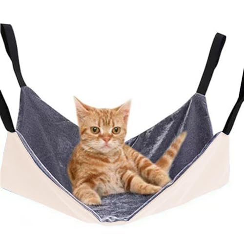 Nuyhgtr Cat Hammock, Adjustable Soft Cat Hammocks, Comfortable Rest Sleeping Pad, Double-Sided Kitten Bed, Cage Hanging Accessory for Kittens, Ferrets, Puppies, Rabbits, and Small Animals von Nuyhgtr