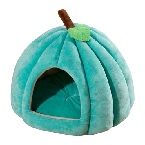 Nuyhgtr Halloween-Katzenbett, -Haustierhöhle, Kätzchen-Höhle, Haustier-Halloween-Bett, bequemes Haustierbett, Halloween-Haustierbedarf, gemütliches Katzenbett, Kürbisförmiges Katzenbett von Nuyhgtr