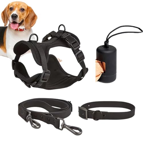 Hundegeschirr-Set für kleine Hunde | Hundehalsband Geschirr Leine Set – Multifunktionsleine Set für mittelgroße Hunde Easy Walk Everyday verstellbares Hundehalsband modisch von Nuyhgtr