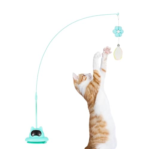 Nuyhgtr Indoor Cat Exercise Toy, Interactive Cat Toy, Spring Cat Toy, Kitten Wand Toy, 22x32 cm, Suction Base Teaser Stick Toy for Engaging Play and Interactive Fun for Cats and Kittens von Nuyhgtr