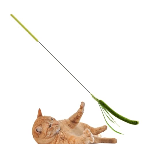 Nuyhgtr Indoor Cat Teaser, Kitten Teasing Wand, Cat Teaser Toy, Indoor Cat Play Toy, Plush Cat Teaser, 50 cm, Flexible Spring Rod for Engaging Kitten Teasing and Pet Entertainment von Nuyhgtr