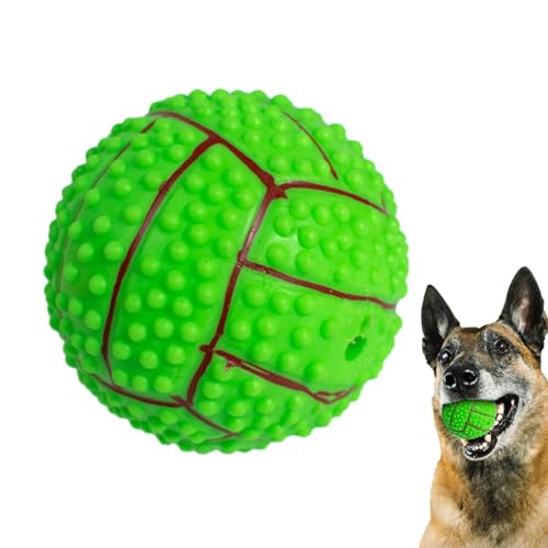 Nuyhgtr Quietschender Leckerli-Ball für Hunde, Interaktiver Hundetrainingsball, Ball Feeder Haustierspielzeug, Bissfestes Welpenspielzeug, Training Hundespielzeug, Leckerli-Dosierung Hundeball von Nuyhgtr