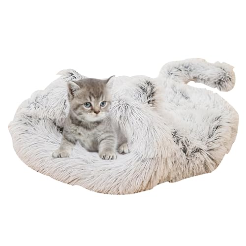 Nuyhgtr Soft Kitten Cave Bed, Winter Cat Nest Bed, Comfortable Pet Sleeping Nest, Portable Dog Bed, 55x55x15 cm, Comfortable Winter Cat Nest Bed Perfect for Small Dogs and Cats to Snuggle In von Nuyhgtr