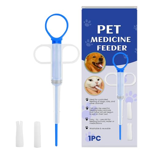 Pillendosierer Katzen, Pet Piller Kleine Katzen Hunde, Auslaufsicherer Futterspender mit weicher Silikonspitze, für Tiere, Paste, Flüssigkeitsessen, ideal gegen Stress- Medikamente und Fütterungszeit Pillendosierer Katzen, Pet Piller Kleine Katzen Hunde, Auslaufsicherer Futterspender mit weicher Silikonspitze, für Tiere, Paste, Flüssigkeitsessen, ideal gegen Stress- Medikamente und Fütterungszeit von Nuyhgtr