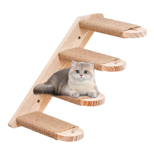 Sturdy Cat Climbing Shelf, Cat Wall Steps, Cat Perch Stairs - Space-Saving Cat Stairs & Steps for Cats Climbing and Perch Supplies Cat Wall Shelf, Cat Climbing Steps, Cat Stairway Perch von Nuyhgtr