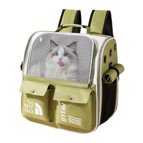 Travel Pet Carrier, Puppy Carrier Backpack, Cat Backpack Carrier, Ideal for Pet Travel, Hiking, and Everyday Walks for Small and Medium-Sized Dogs, Cats 38x38x26 cm, Orange Blue and Green von Nuyhgtr