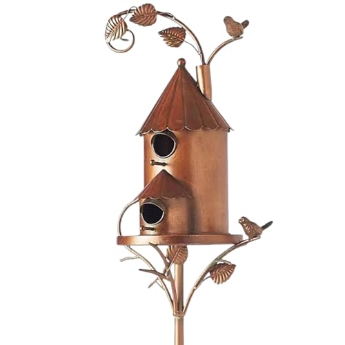 Vogelhaus Gartenstecker Vogelnest mit Stange Gartenstecker Metall Vogelhaus Gartendeko Gartenstecker Vogelkäfig Exquisite Vogelruhe Pfähle von Nuyhgtr