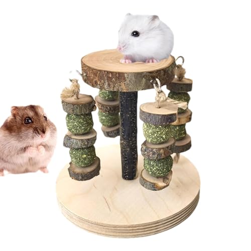 Zwerghamster Spielzeug Hamster Kauspielzeug Holz Hamster Spielzeug Stabil Holz Hamster Kauspielzeug Multifunktional Kaninchen Kauspielzeug Leckerlis Hamster Anreicherung Spielzeug Hamster Käfig von Nuyhgtr