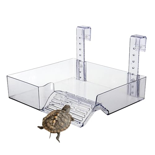 Aquarium Schildkrötenrampen | Verstellbare Schildkrötenkletterbühne | Abnehmbare Reptilien-Amphibien-Habitat | Unterschlupf für Frösche | Ideales Terrarium-Zubehör für Wasserfahrzeuge von Nuytghr