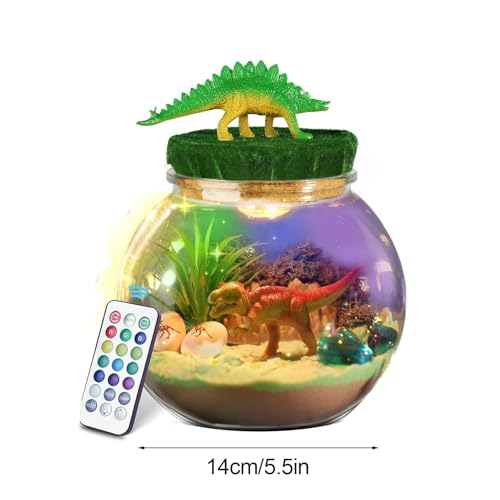 Dinosaur Terrarium Kit, Arts and Crafts Night Light, Creative Dino Room Decorations, Handmade Terrarium Craft Activity, Educational STEM Project for Kids, Indoor Dino-Themed Night Light Decor von Nuytghr