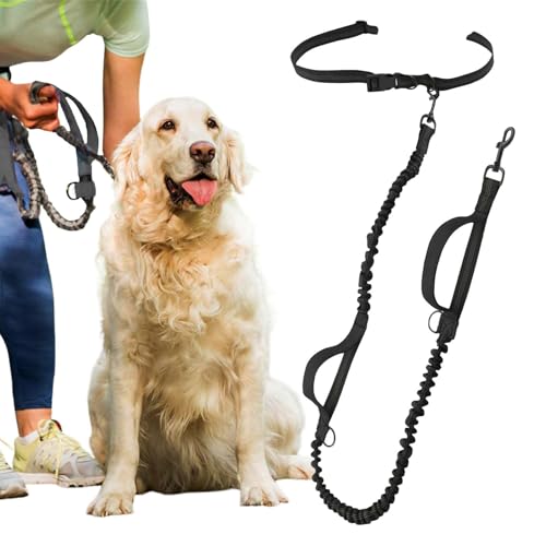 Hands Hundeseil | Elastisches Traktions-Hundeseil – Taillenseil für Spaziergänge mit dem Hund, reflektierender Taillengürtel, Trainingsseil für Hunde von Nuytghr