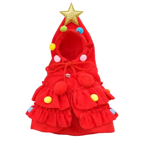 Hunde-Wintermantel mit Mütze, warmer Haustierumhang, Schalform, Weihnachtstierkleid, festlicher Hunde-Wintermantel, Hunde-Weihnachtsumhang, Weihnachts-Haustier-Dress Up für Hunde von Nuytghr