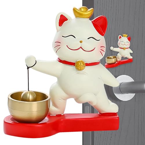 Lucky Cat Türklingel, kreative Türklingel,Kätzchen Home Dekoration Türklingel | Selbstklebende Ladenbesitzerklingel, Ring-Türklingel-Dekoration, Glückskatzen-Design, zieht Reichtum für Frauen und Männ von Nuytghr