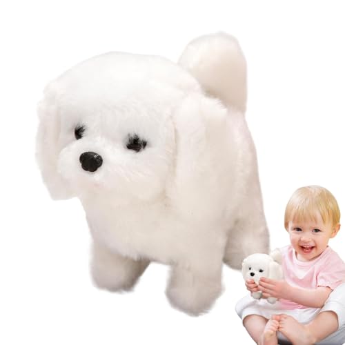 Nuytghr Barking Dog Toy, Stuffed Robot Dog Toy, Interactive Dress Up Animal Plaything 6.3x3.54x5.91 inches, Walking, Tail Wagging Features for Kids Aged 2-5 Years Old von Nuytghr