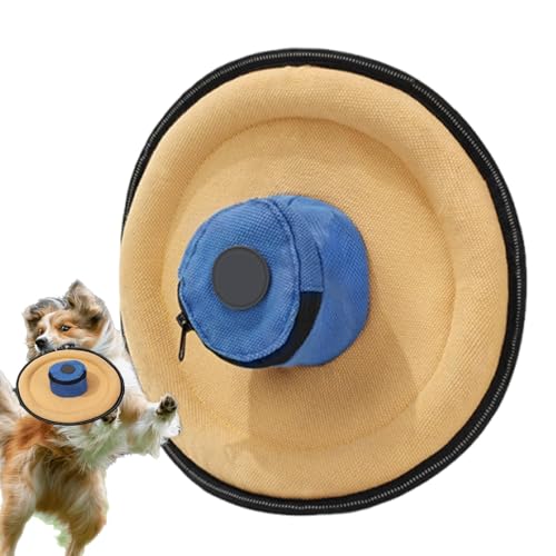 Nuytghr Dog Flying Disc, Soft Canvas Fetch Toy, Interactive Pet Game, Durable Outdoor Exercise Gear, 145g Lightweight Catch Trainer, Bonus Treat Pouch for Small, Medium, Large Breeds von Nuytghr