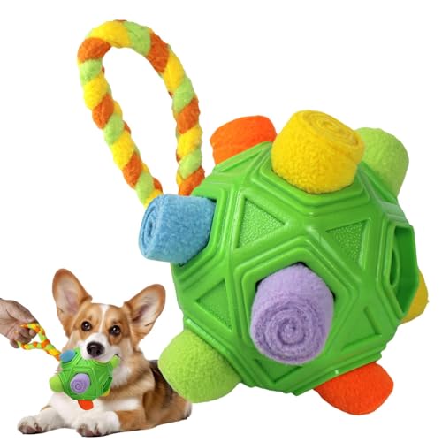 Hundebälle | Schnüffelball für Hunde | Stoffstreifenball, tragbarer Haustierball Spielzeug, Slow Food Trainingsball fördert natürliche Futtersuchfähigkeiten, lindert Langeweile für Hunde von Nuytghr